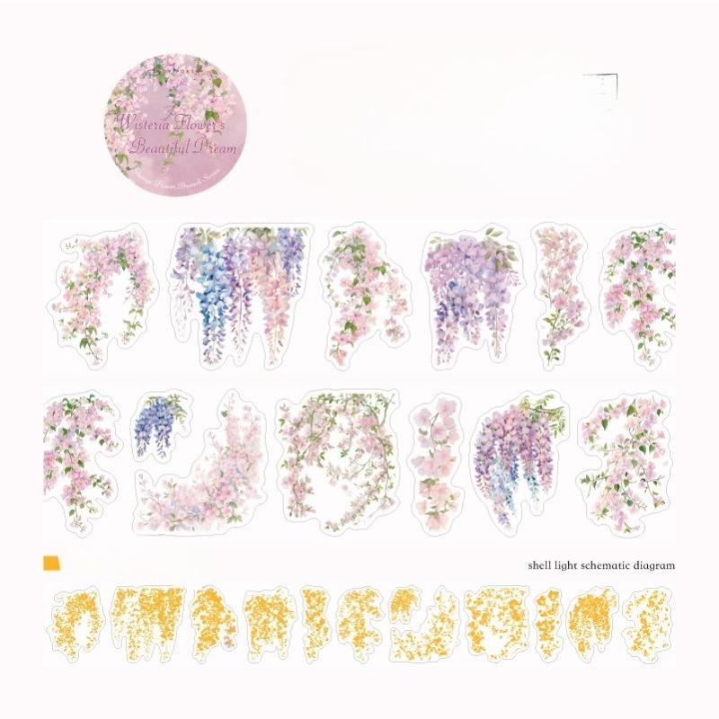 

1 шт. ПЭТ-лента Серия «Горные цветы и ветви» Ретро Великолепная Мечта Растение Ежедневник Декоративный Коллаж Базовый Материал Vine Qimeng