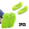 2 Paar Mopp-Hausschuhe Bodenstaubreinigungs-Hausschuhe Schuhe Tuch Wiederverwendbar Fauler Mopp-Tuch-Schuh Zuhause Waschbar Sauber Mikrofaser-Tuch