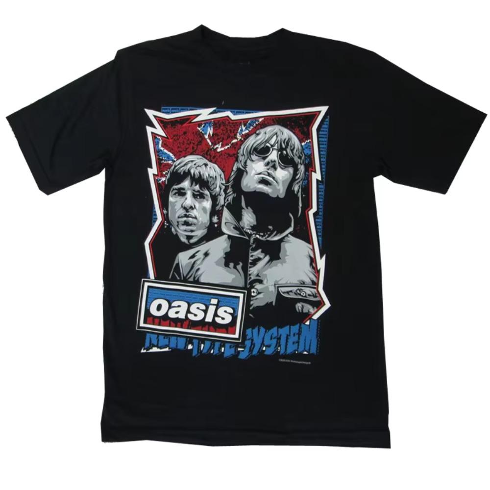 2026 Summer Oasis Band Rock Tshirt Retro Punk Print Tshirt Loose Breathable Casual Short Sleeve Tshirt Camisetas Surf Men Women 4XL