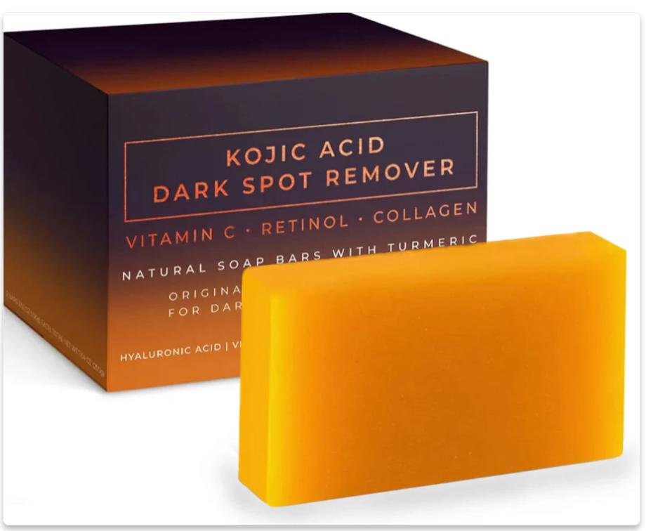 Kojic Acid & Turmeric Soap for Dark Spots Handmade essential oil soap can be used to clean face. оранжевый