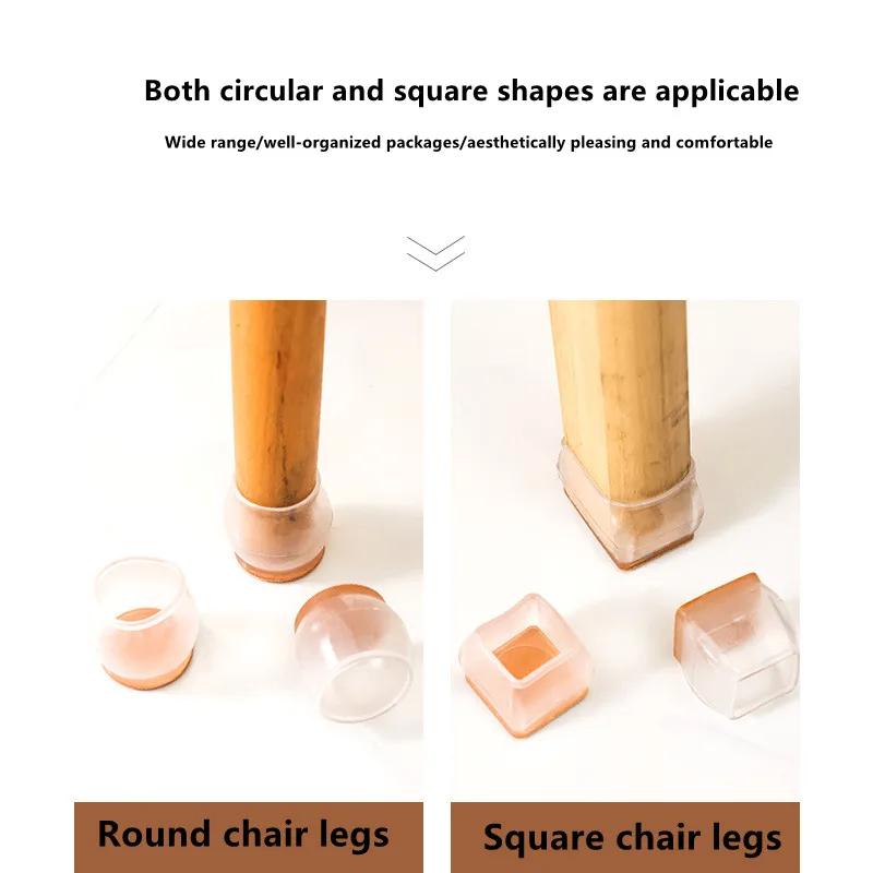 Novos 16 Peças Protetores de Chão para Pés de Cadeira com Feltro Espesso Envolvente Capas de Silicone para Pés de Móveis Tampas para Pés de Mesa para Proteger Pisos
