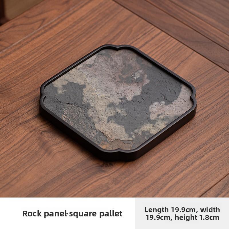 Japanese Style Slate Dry Brewing Tray Zen Tea Plate Pot Stand Storage Container for Home Kung Fu Tea Set Accessories Retro