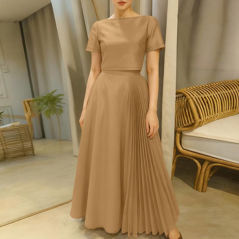 ZANZEA Bluză cu mânecă scurtă pentru femei și fustă lungă, seturi de costume din două piese de vară