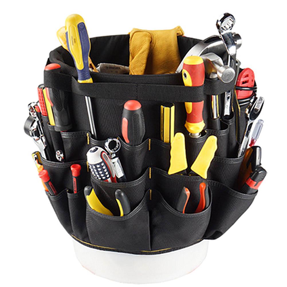 Heavy Duty Gardening Tool Bucket Organizer Gardening Tool Kit Holder with 56 Pockets for Garden