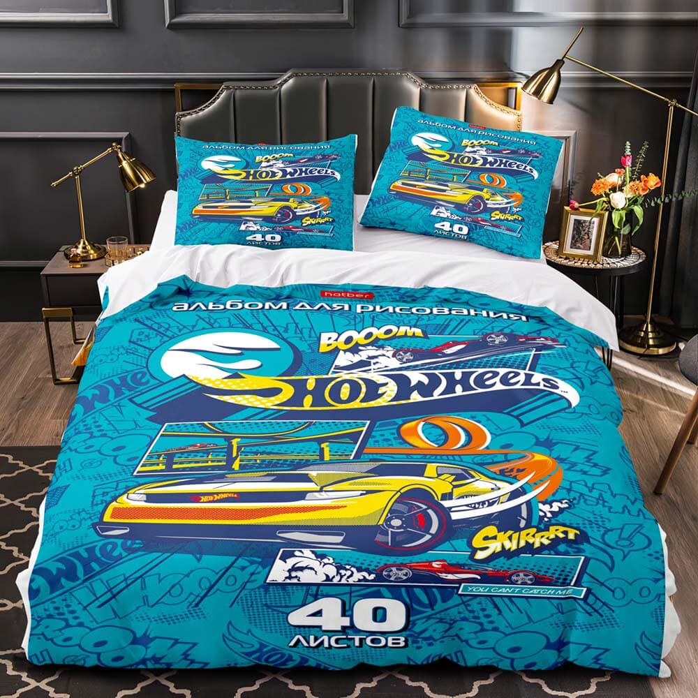 Kryt na peřinu s 3D potiskem kola monster trucku Povlak na polštář Sada povlečení Jednolůžko Plné Velikost Queen King Pro Dekoraci Ložnice Domácí Textil