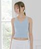 Belloel Striped Crop Sleeveless Sky