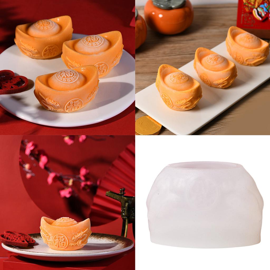 Gold Ingot Shape Silicone Molds Baking Tool Mousses Cake Decorating Molds for Making Chocolate Candy Candle Soap