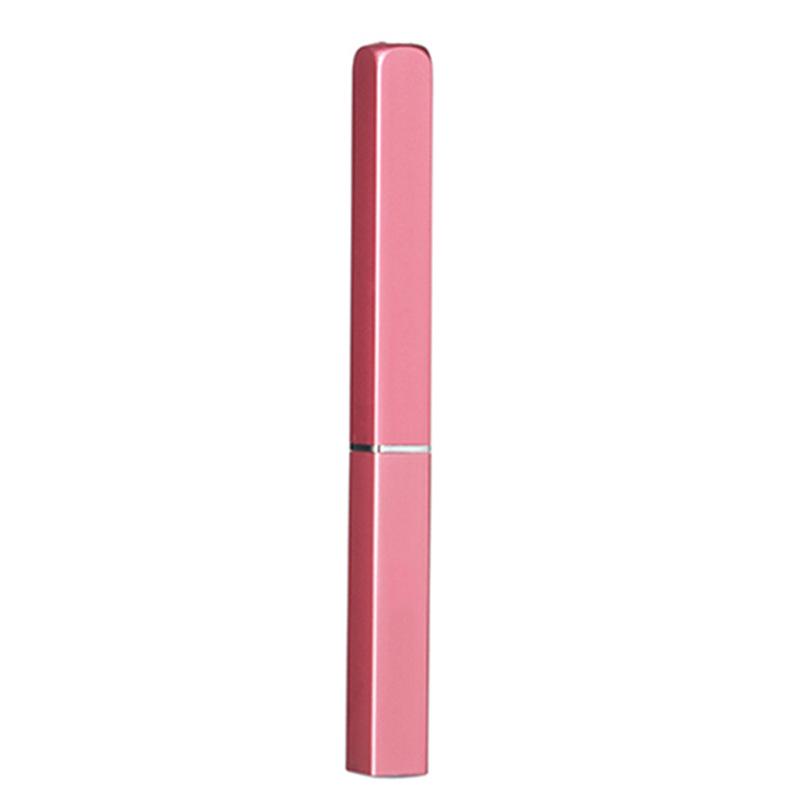 Dual-Head Retractable Lip Brush with Cap - Compact Square Aluminum Design for Lipstick Application