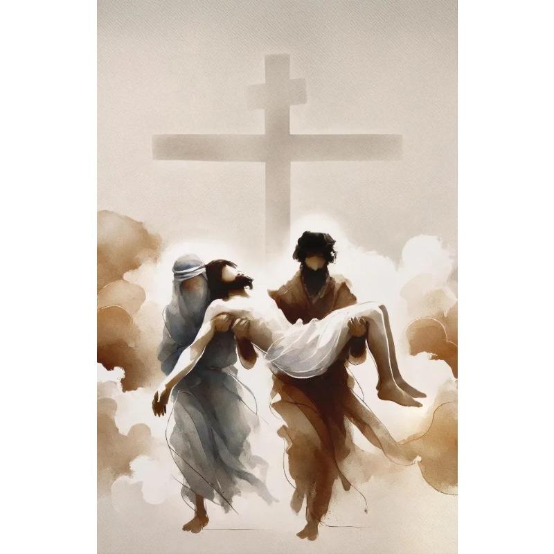 Jesus Carry The Cross Posters and Prints Canvas Printing Vintage Christian Wall Art Picture for Living Room Home Decor Gifts