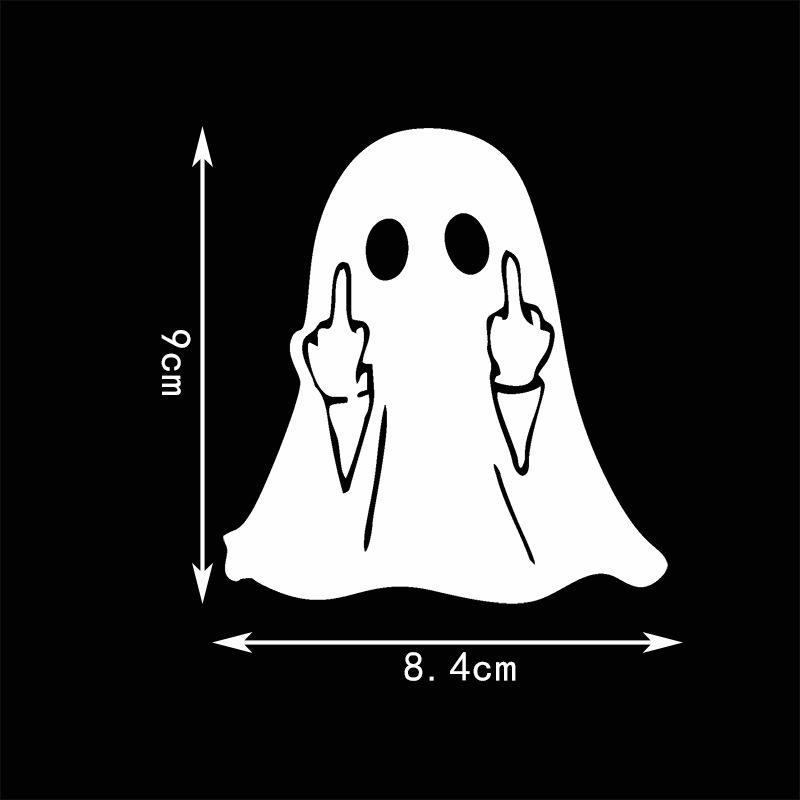 Middle Finger Ghost Car Decal Waterproof Removable Funny Sticker for Auto Window Bumper Motorcycle Helmet DIY Decor