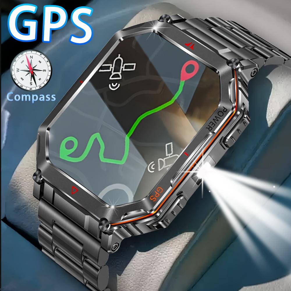 SACOSDING New GPS Smart Watch Men 2.01inch Large Screen Compass Smartwatches Heart Rate BT Call Sports Health Tracker Smartwatch