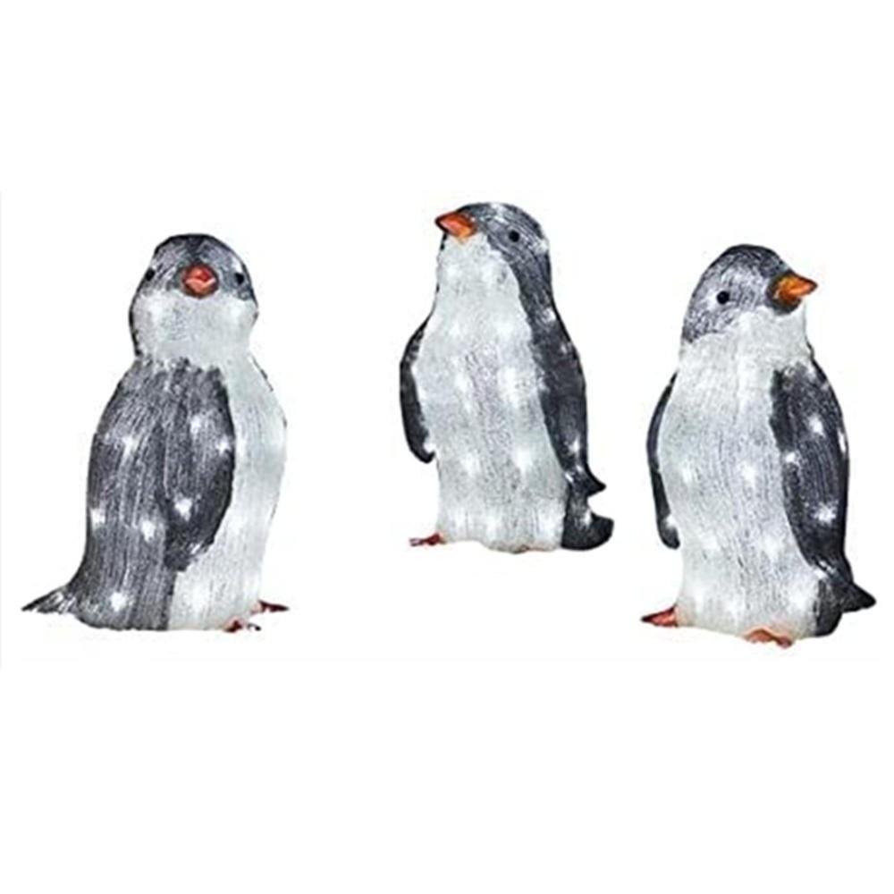 

3Pcs LED Light Up Acrylic Penguins Decor For Christmas Outdoor Yard Decorations
