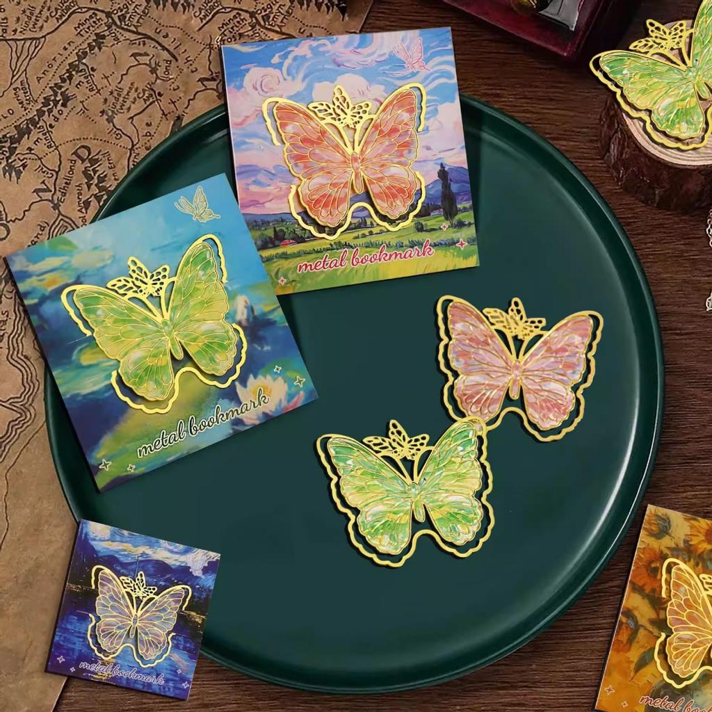 Van Gogh Oil Painting Butterfly Bookmark Book Page Insert Clips Book Maker Artistic Gift for Literature Lovers Writers Teachers