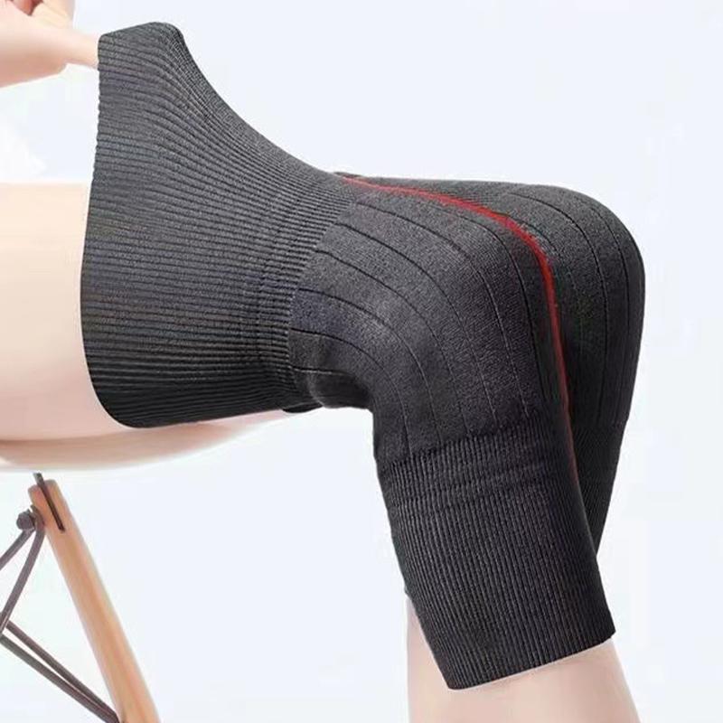 Black Cashmere Wool Knee Brace Pads Women Men Cold Leg Arthritis Kneepad Winter Outdoor Sports Leg Guard Coldproof Leg Warmers