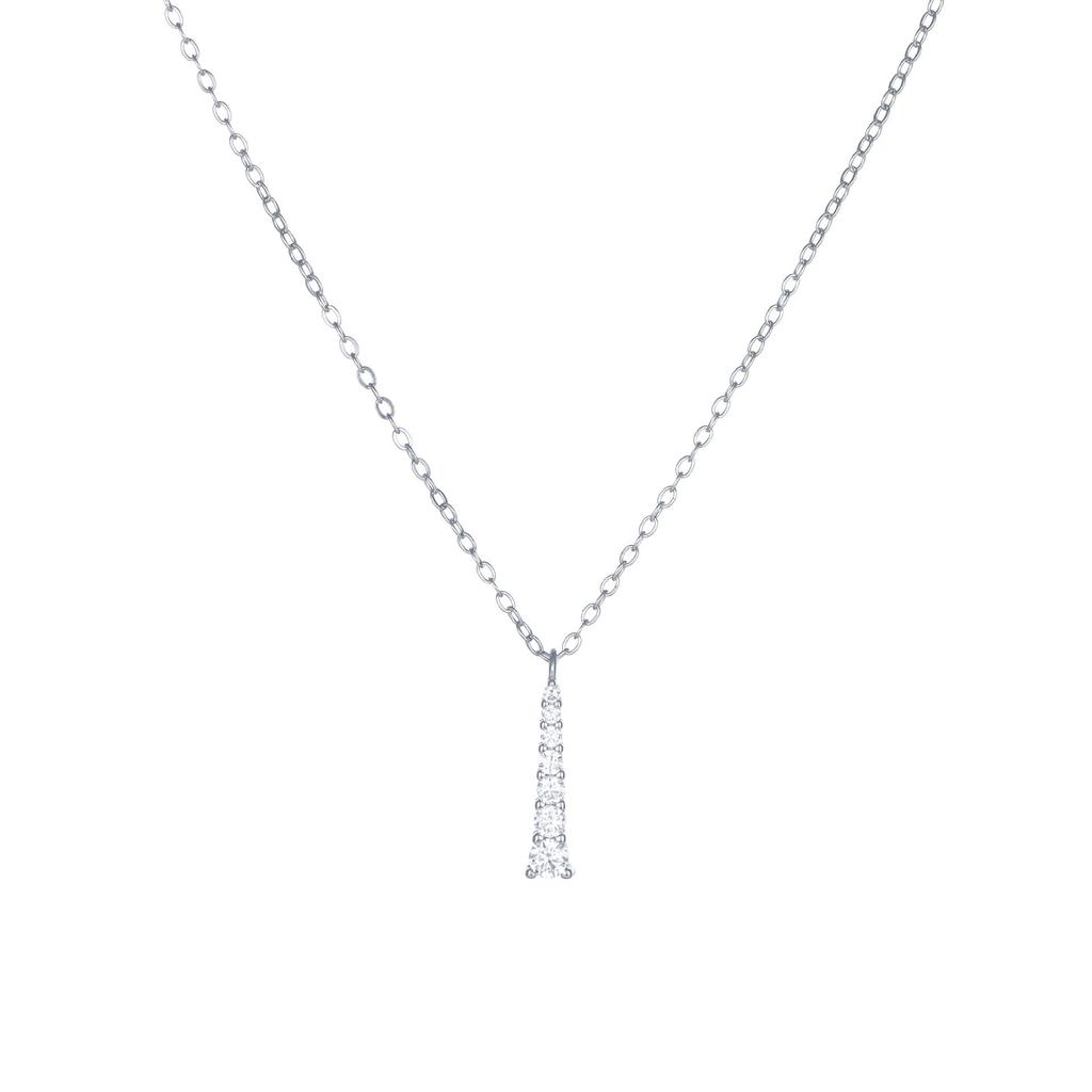S925 Sterling Silver Zirconia Pendant Necklace for Women - Elegant, Luxurious, Versatile Collarbone Chain