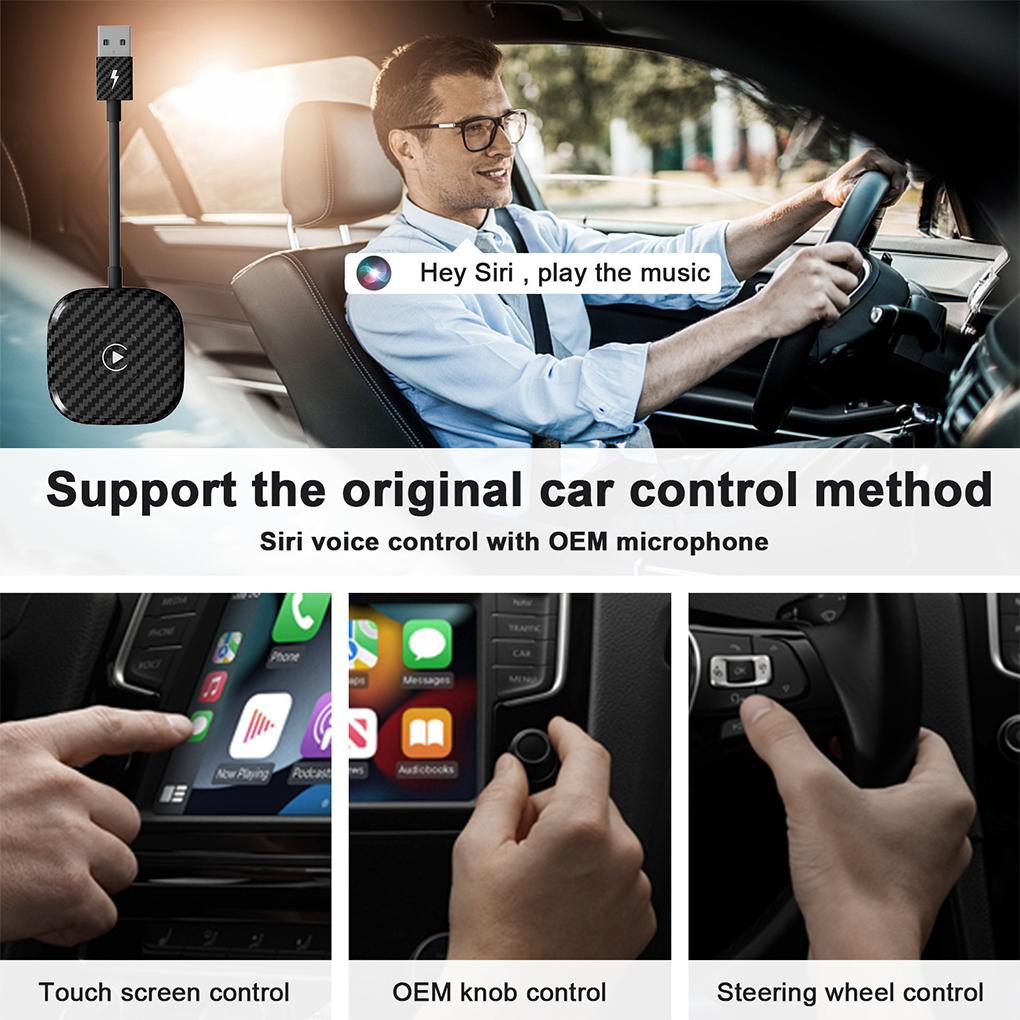 Bluetooth 5.0 für Apple CarPlay Auto-Adapter 2-in-1 Drahtlose Box Kabelgebundener zu Drahtloser Adapter Zubehör