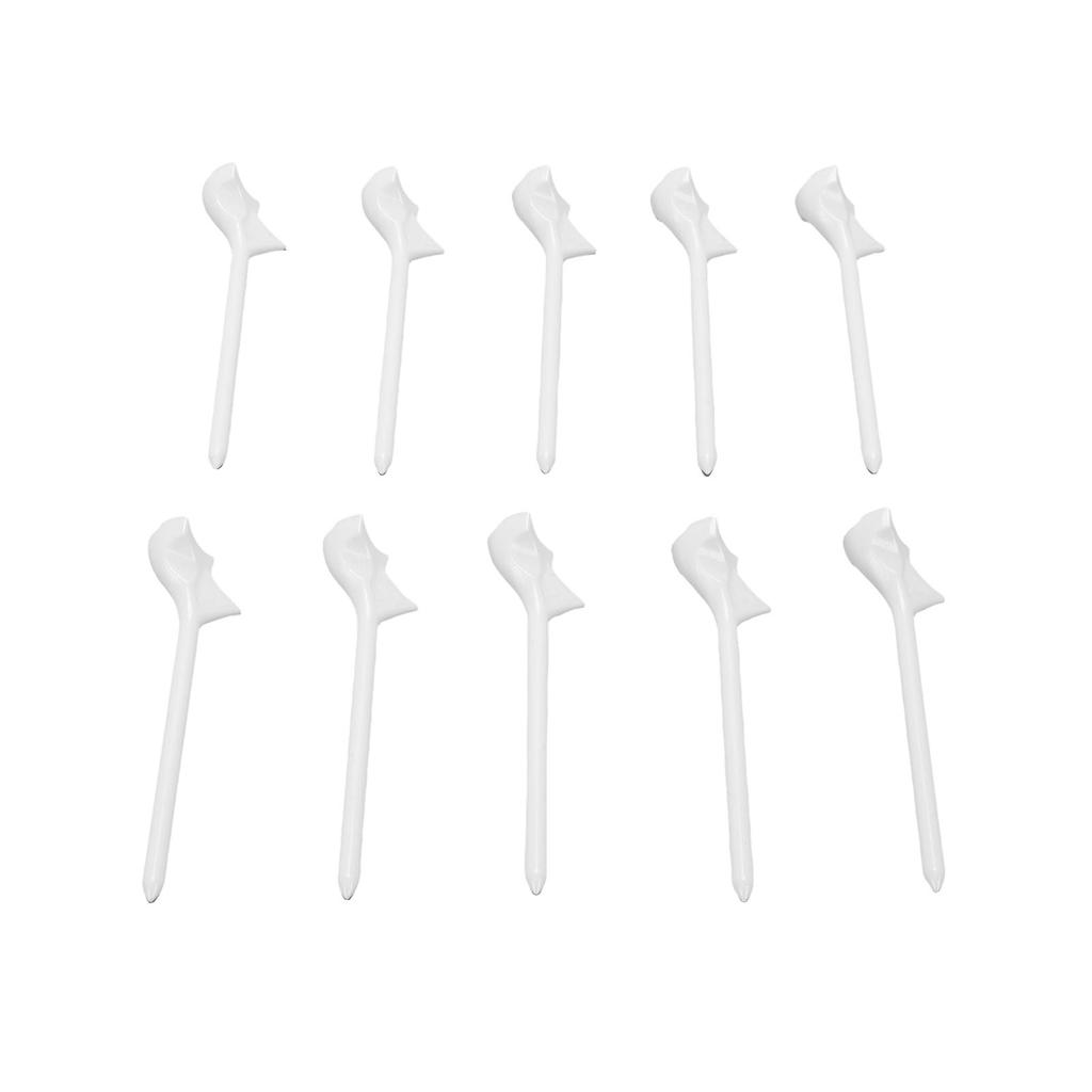 10 PEZZI Tee da Golf 10 gradi Inclinati Ridotto Spin della Palla Minore Attrito 3,25 pollici Tee Bianchi per Allenamento