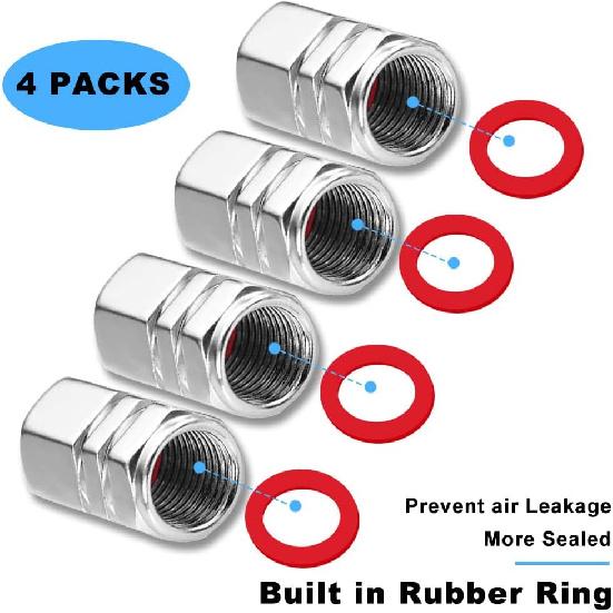 4PCS Tire Valve Stem Caps for Nissan Altima Rogue Murano Frontier Kicks Juke Versa Sentra Pathfinder, Leak-Proof Tire Air Caps Dust Proof for