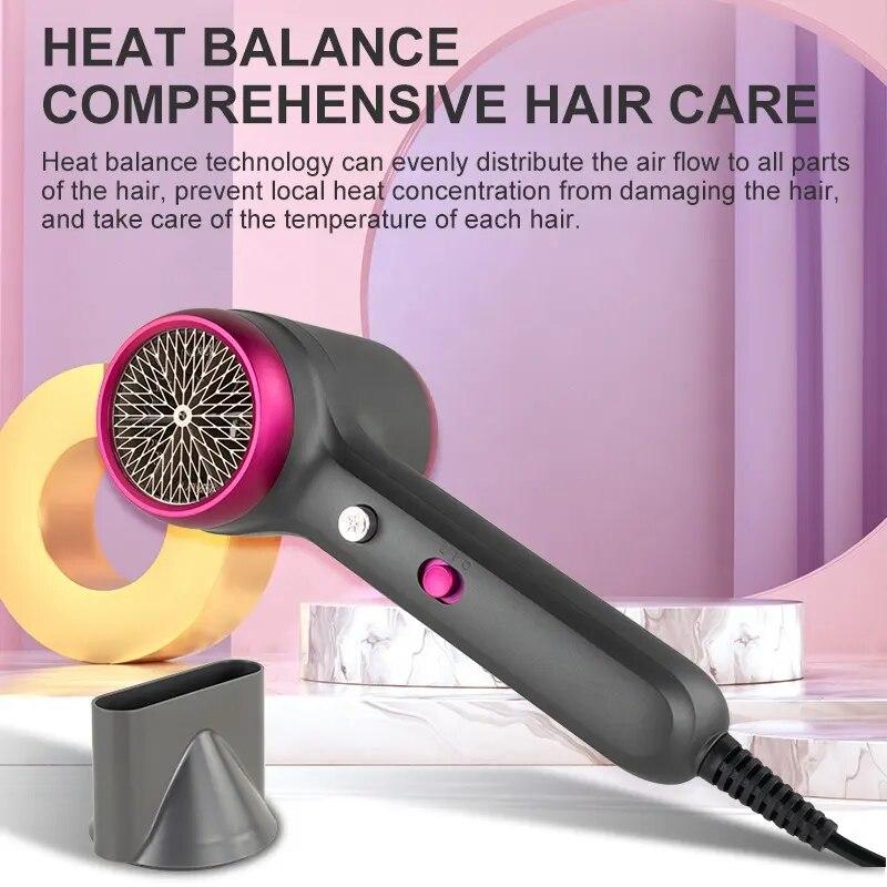 Negative Ion Hair Dryer 2 Hot Air And 2 Cold Air Low Noise No Damage To Hair Suitable For Home And Travel