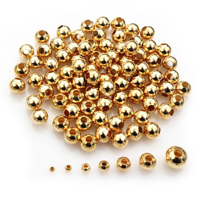 50-500pcs/lot 2-8mm Gold Silver Color Round Spacer Beads Ball End Seed Metal Beads For DIY Jewelry Making Findings Accessories