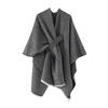 Women Shawl Scarf Solid Color Knitted Shawl Wrap Imitation Cashmere Shoulder Top Sweater Shawl Fashion Accessory