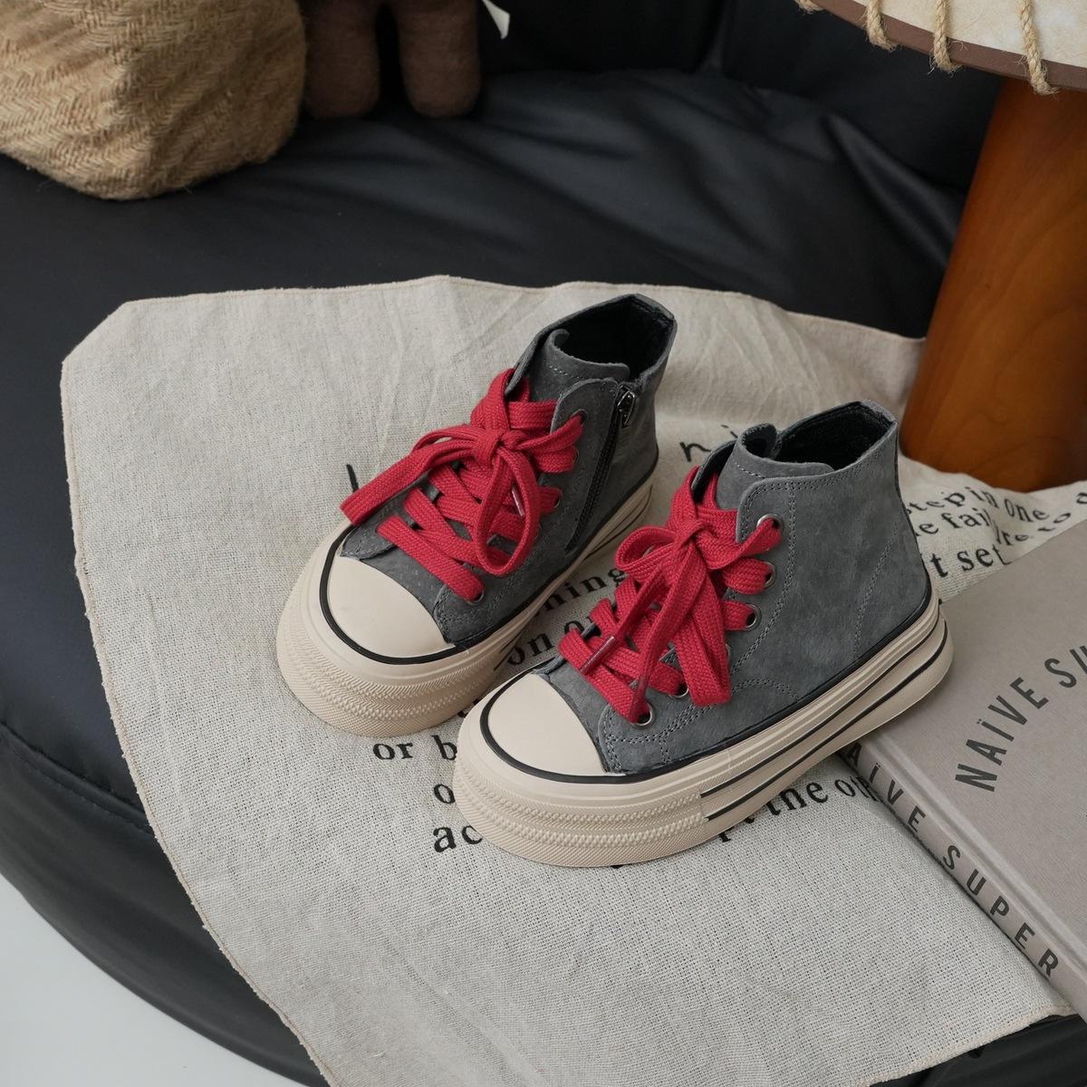 

XSHX Двухэтажный автобус детские спортивные кеды на мягкой подошве с высоким верхом, весна-осень, боковая молния 247020 30