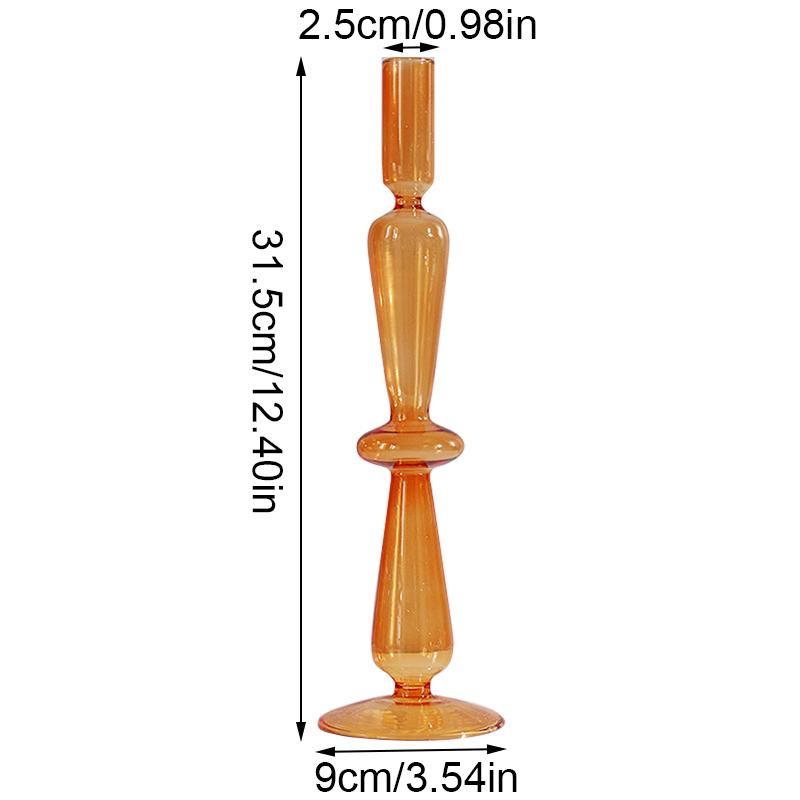 1pc Bougeoir en Verre Vase à Fleurs Décoration d'Intérieur Porte-Bougie en Verre Nordique Vase à Fleurs Artisanat Vintage Romantique Porte-Bougie
