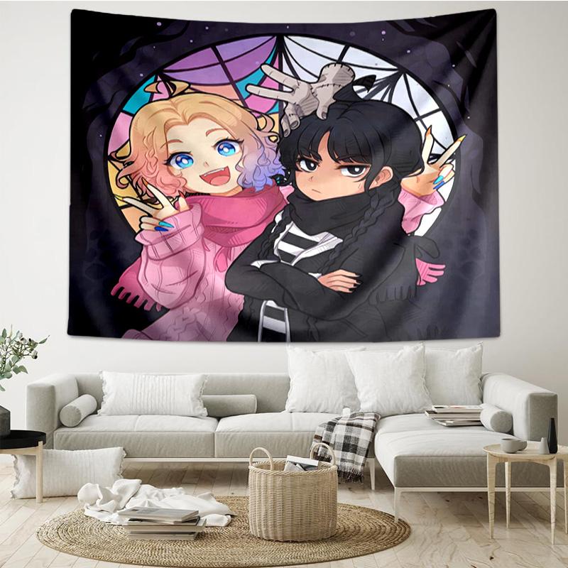Stained Glass Gothic Romance Tapestry Hanging for Bedroom,Livingroom, Playroom,Decor Art Room Wall Tapestry Holiday and Birthday Gifts
