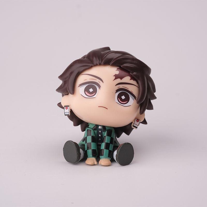 Demon Slayer Anime Kawaii Figure Model Tanjirou Nezuko Zenitsu Inosuke Kimetsu No Yaiba Pvc Collect Desktop Decoration Toys