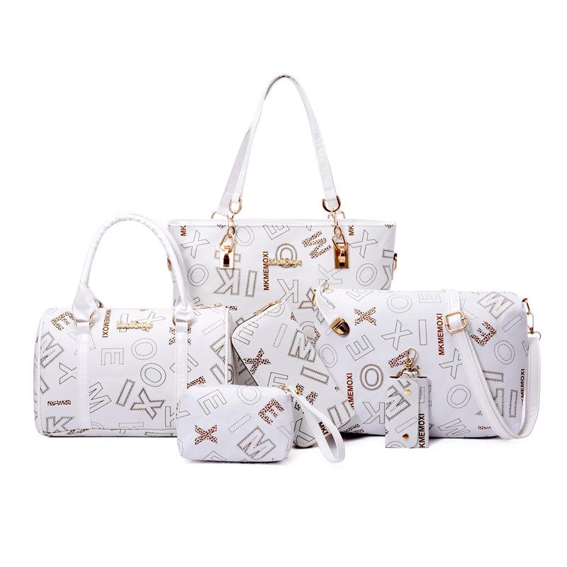 

Большой вместимости новая ретро сумка для мамы и ребенка набор из нескольких частей женская сумка через плечо сумка-кроссбоди женская белый