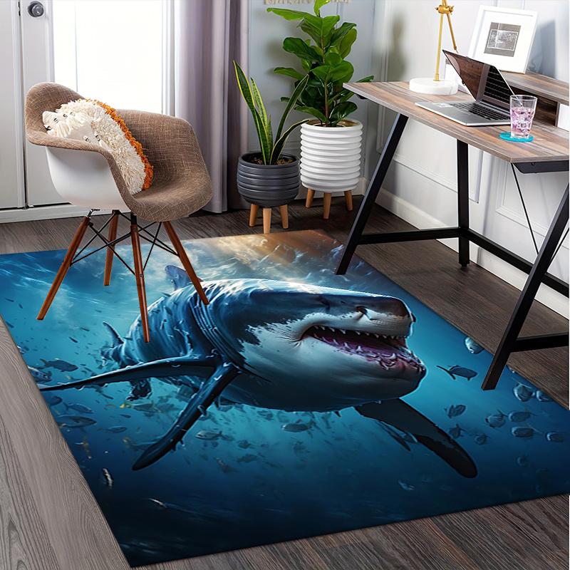 Great White Shark Chair Mat: Office Carpet, Oversized Rug for Home Decor, Sofa Mat, Desk Protector, Gift Idea for Any Room