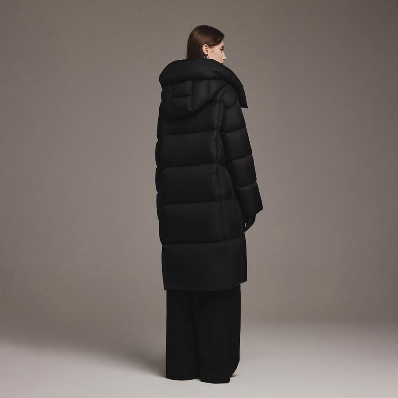 Tanboer Women's Long Down Jacket with Lamb Wool Collar TB5520850Z