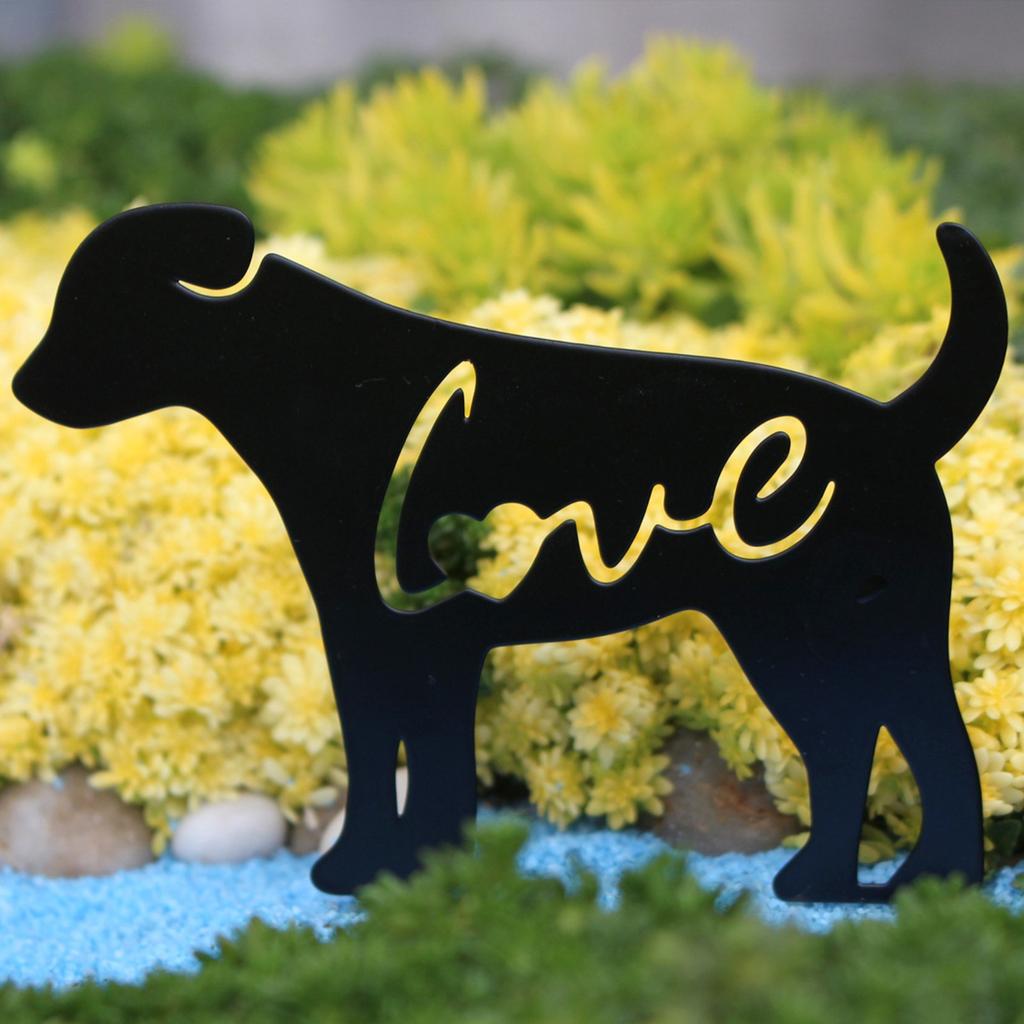 Dog Silhouette Outdoor Garden Metal Decoration Personality Creative Desktop Decorations
