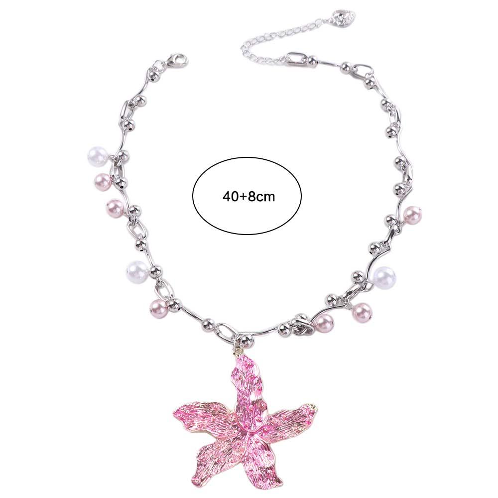 Bohemia Starfish Pendant Necklace Imitation Pearl Clavicle Chain Pearls Necklace  Women