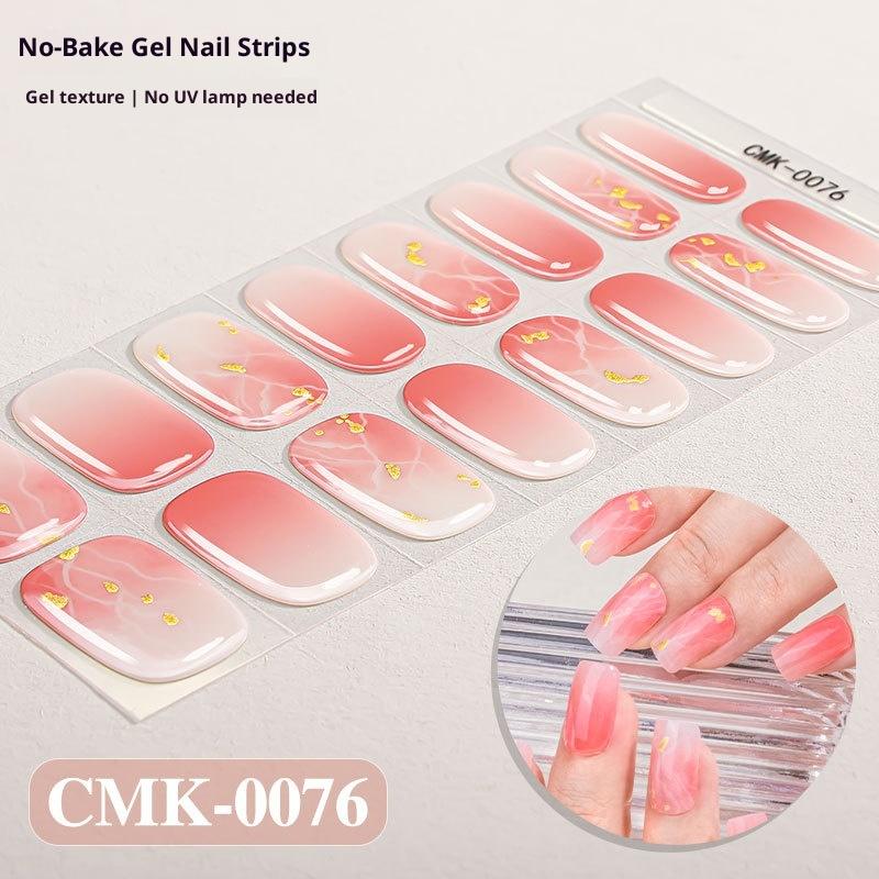 

Новый градиент, гель-наклейки для ногтей без запекания, DIY французские блестящие УФ-наклейки для ногтей CMK-0076