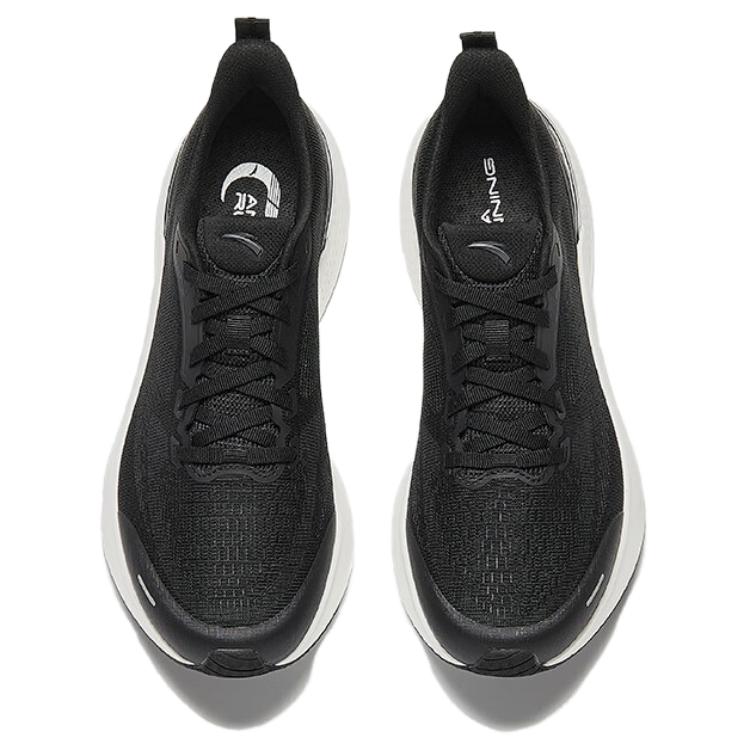 New Anta Hydrogen Run 7 Abrasion Resistant Slip Resistant Low Top Casual Running Shoes Men's Black White 112525541-6