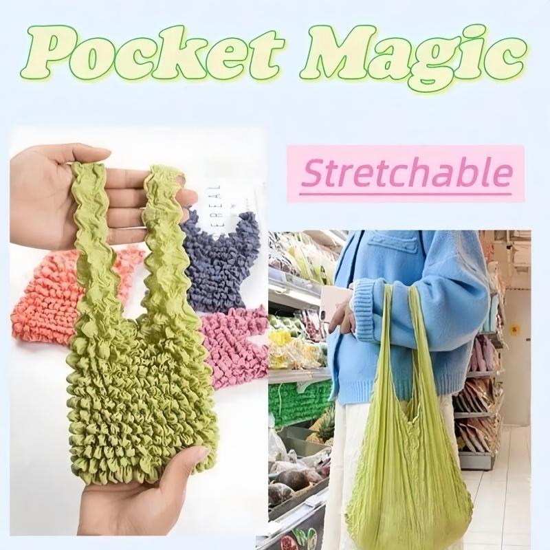 1pc Christmas Gift Bag Magic Expansion Bubble Elastic Paddy Bag Flexible Stretch Bags Reusable Foldable Shopping Handbag