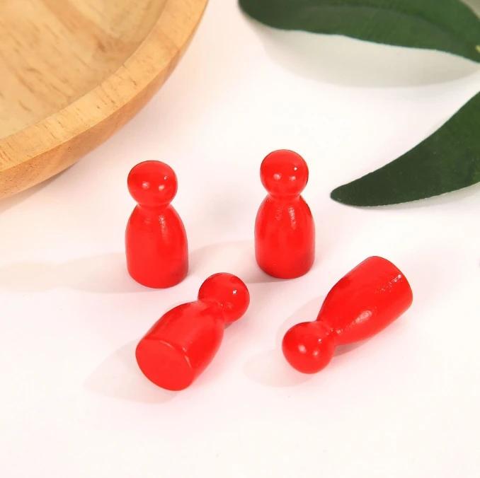 100 Pcs Colorful Wooden Chess Markers 24x12mm Board Game Tokens Marking Pieces for Strategy Games