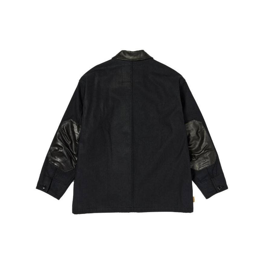 Timberland FW23 3 Series Corduroy Patchwork Leather Collar Work Jacket Unisex Jackets Black A6UF2-001