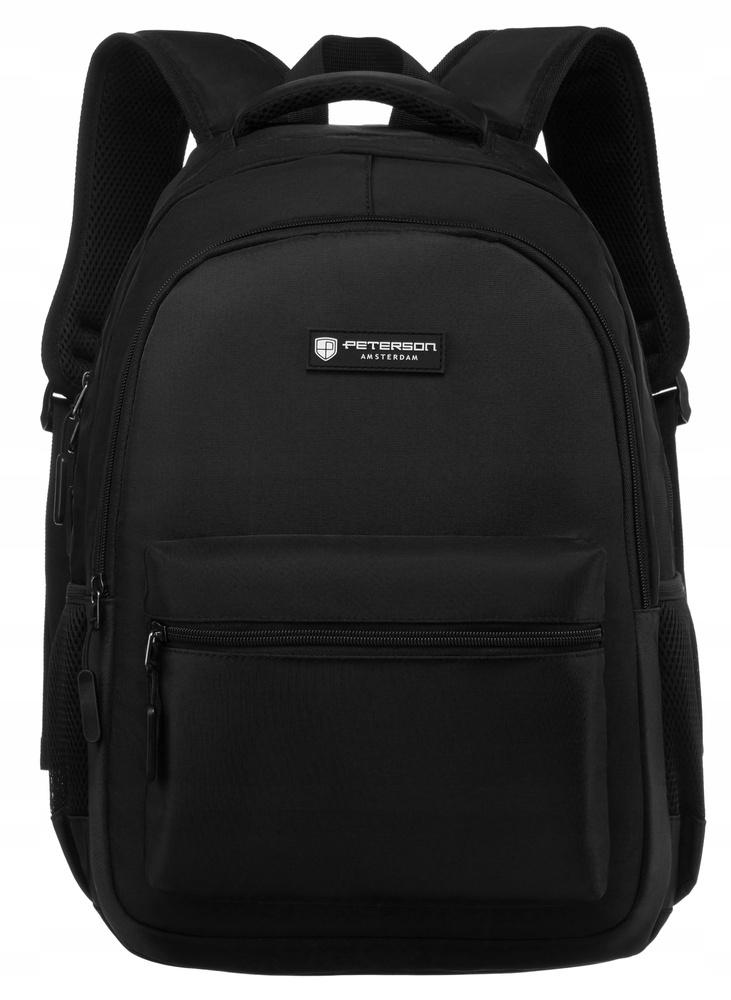 Spacious, polyester men's backpack with laptop space - Peterson