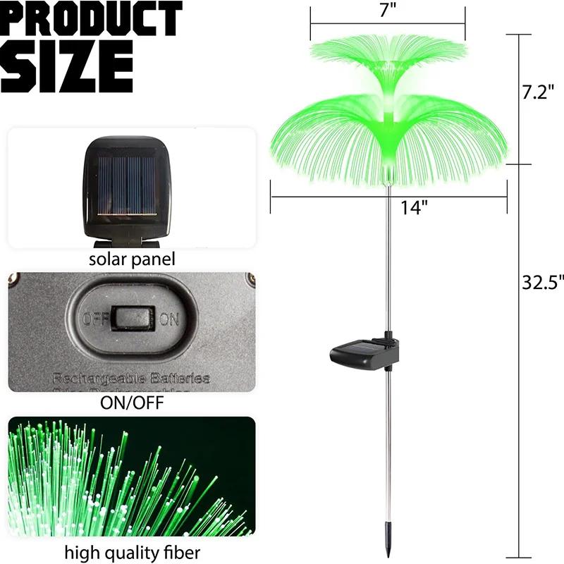 Solar Jellyfish Light Decoration Outdoor Waterproof 3/5 Layer Optical Fiber for Pathway Outside Pathway Lawn Patio Outside Decor