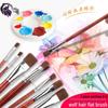 Wei Zhuang Wolf Hair Flat Paint Brush Set for Gouache, Watercolor, Oil, and Acrylic.
