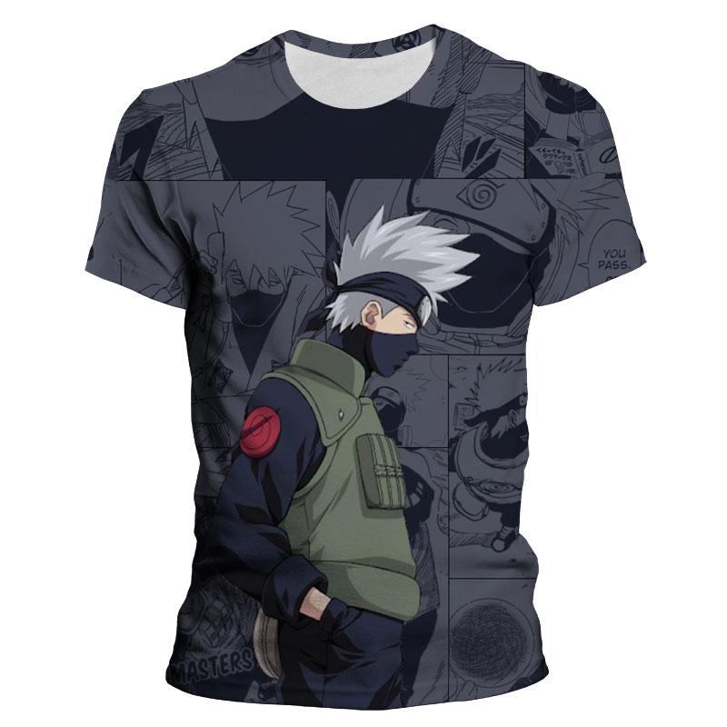 Ny mote T-skjorte for menn Naruto Kakashi Cartoon Anime Barn T-skjorter Sommer Kortermede Kvinner Oversized klær Topper