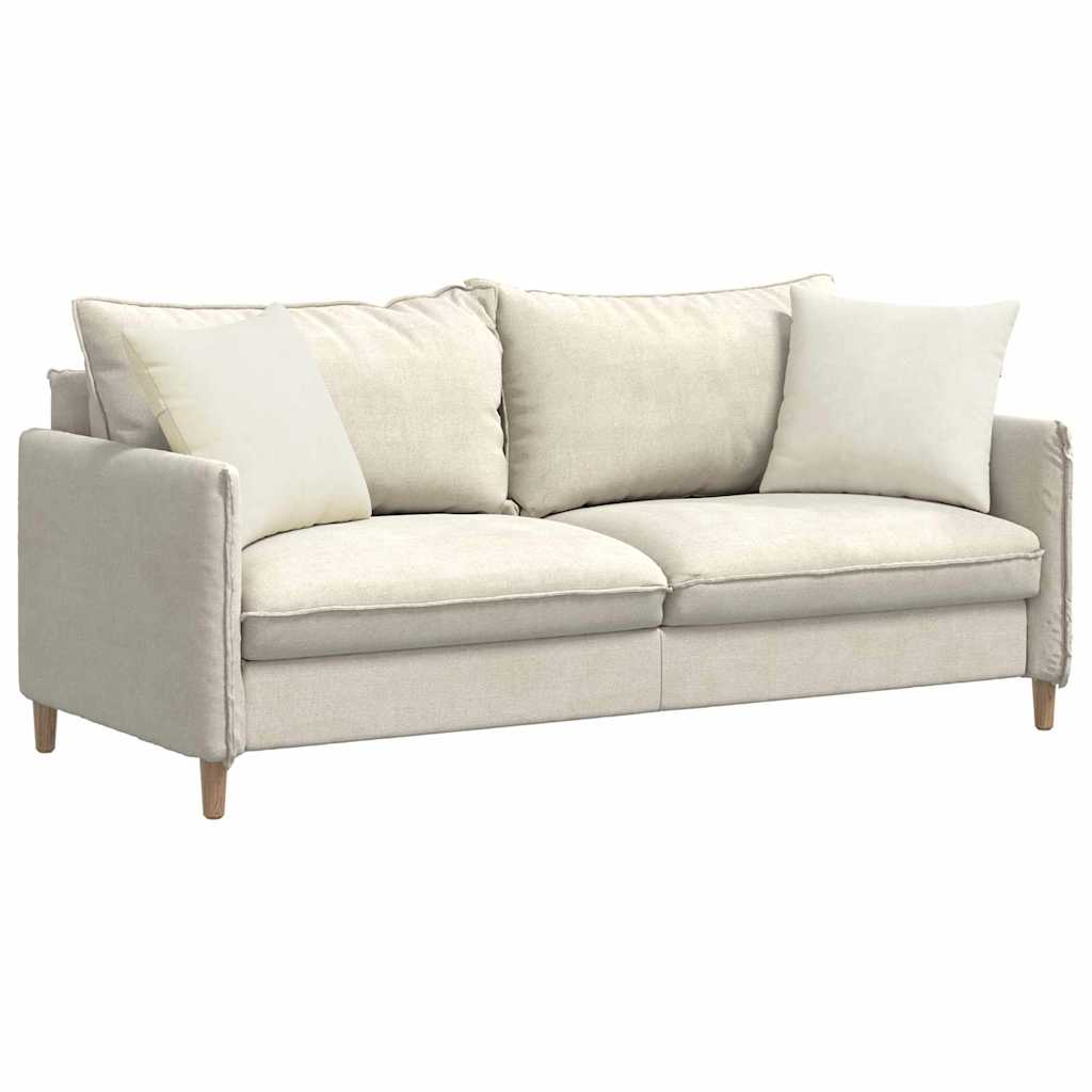 Sofa Cushions 2 Pieces Cream 45 X 45 Cm Cord Fabric