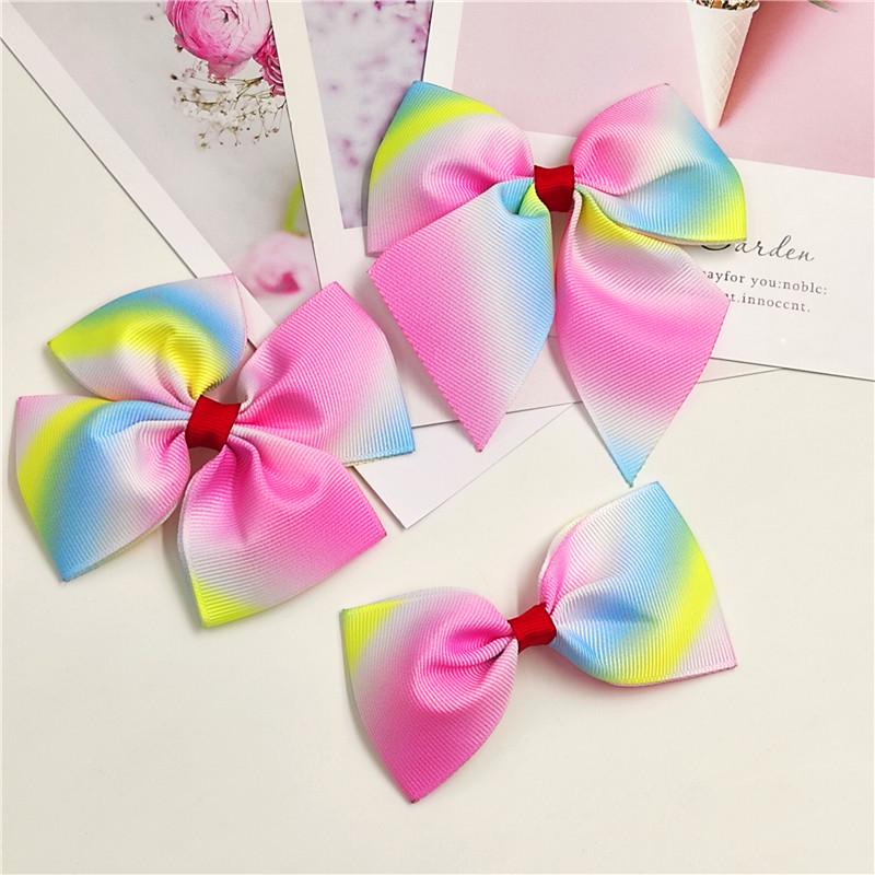

Gradient Rainbow Multicolor Bow Hair Tie & Clip for Girls and Babies Hair Clip