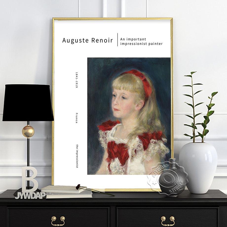 France Pierre-Auguste Renoir Canvas Painting, Auguste Renoir Impressionism Exhibition Museum Poster, Vintage Oil Paint Home Decor No Frame