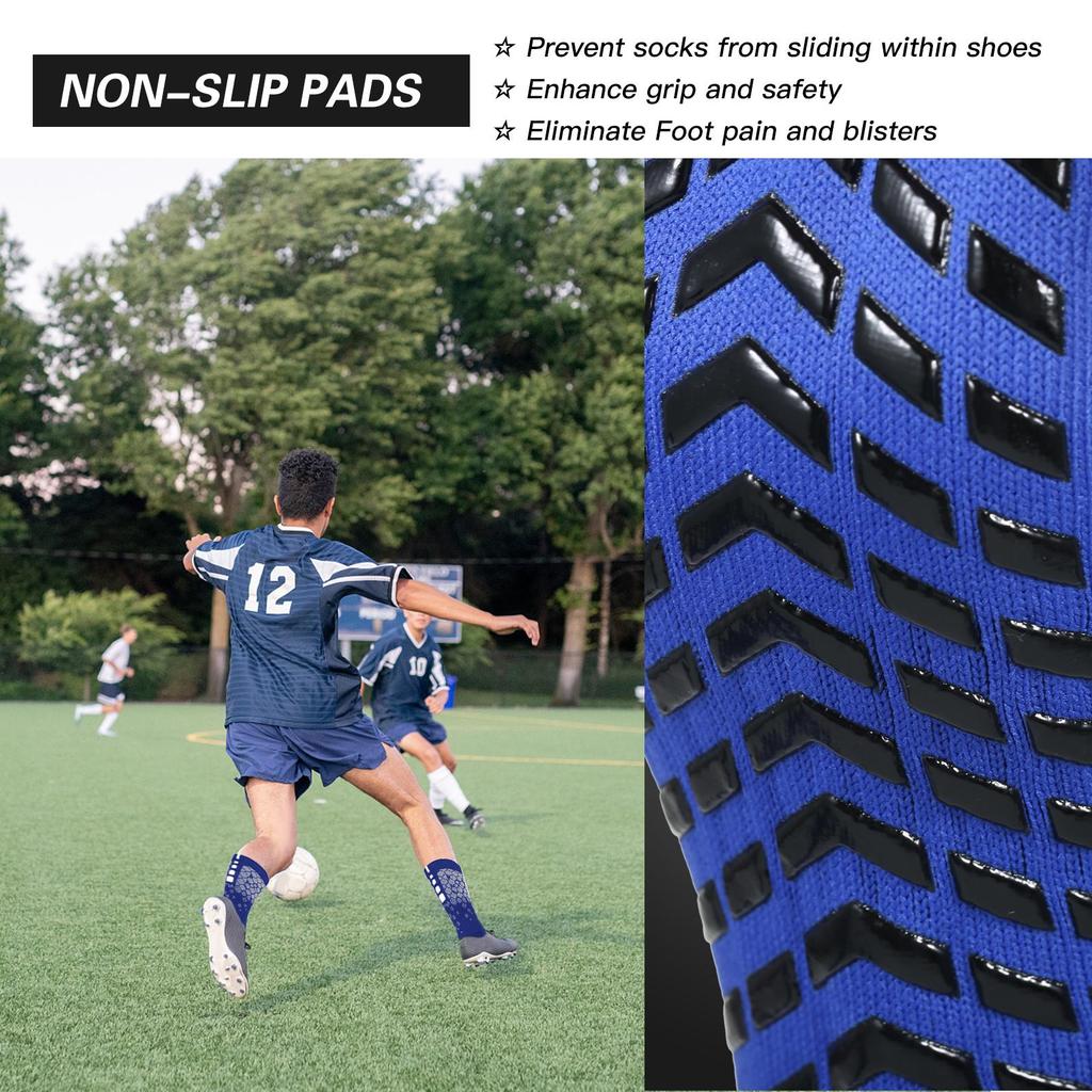 Anti-slip Soccer Socks for Men and Women Breathable Athletic Socks with Grippers for Yoga Football