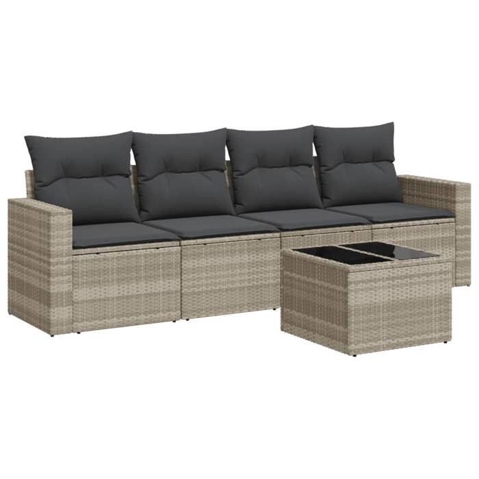 VidaXL Garden Lounge Set with Cushions 5 Pcs, Sofas with Adjustable Feet, Outdoor Furniture Set Patio Terrace, 3218682