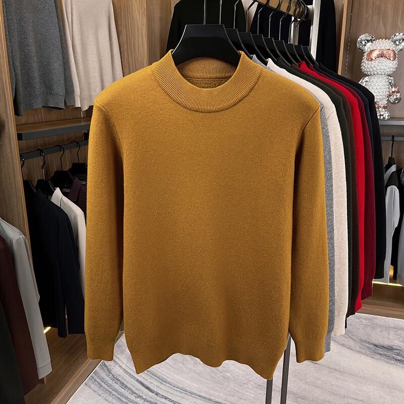 Yiliteng Men's Fleece Lined Crew Neck Sweater