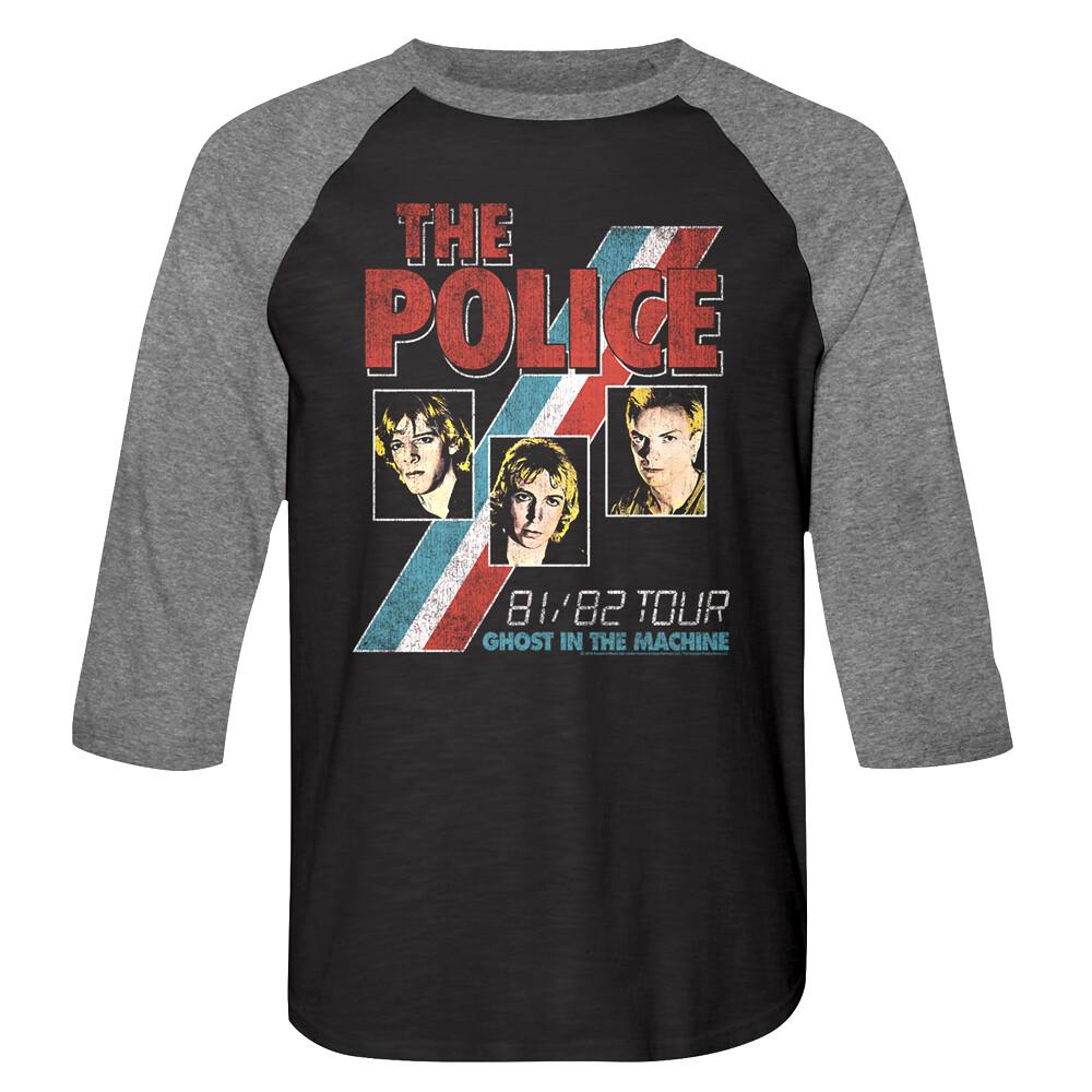 Sting The Police Ghost in the Machine Tour 1981-82 Mens Raglan Shirt Rock Top L